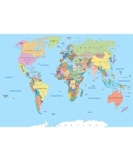 Fototapetai - Klasikinis pasaulio žemėlapis lietuvių kalba