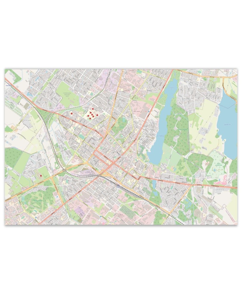 Kamštinis paveikslas - Detalusis Šiaulių žemėlapis