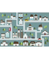 Fototapetai - Vaikiškas miestelio žemėlapis