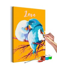 Pasidaryk pats  paveikslas ant drobės  Parrots in Love