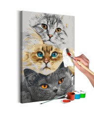 Pasidaryk pats  paveikslas ant drobės  Cats Trio