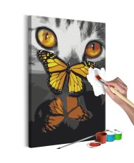 Pasidaryk pats  paveikslas ant drobės  Kitten and Butterfly