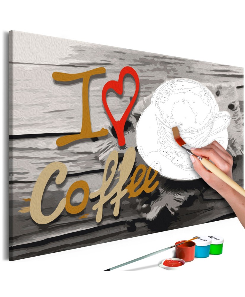 Pasidaryk pats  paveikslas ant drobės  I Love Coffee