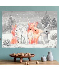 Pasidaryk pats  paveikslas ant drobės  Winter Bunnies