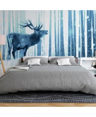 Fototapetas  Deer in the Snow (Blue)
