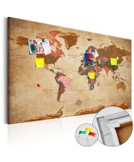 Kamštinis paveikslas  World Map Brown Elegance [Cork Map]