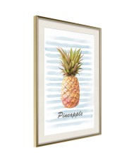 Plakatas  Pineapple on Striped Background