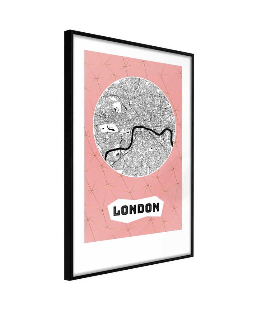 Plakatas  City map London (Pink)