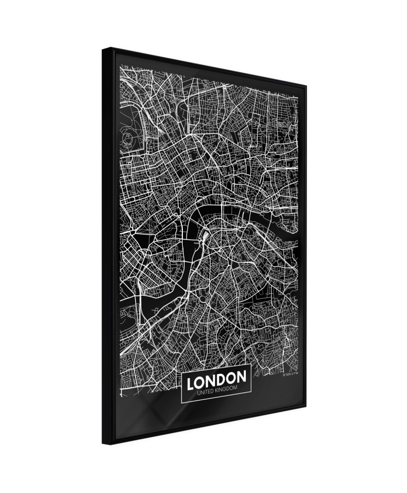 Plakatas  City Map London (Dark)