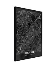 Plakatas  City Map Brussels (Dark)