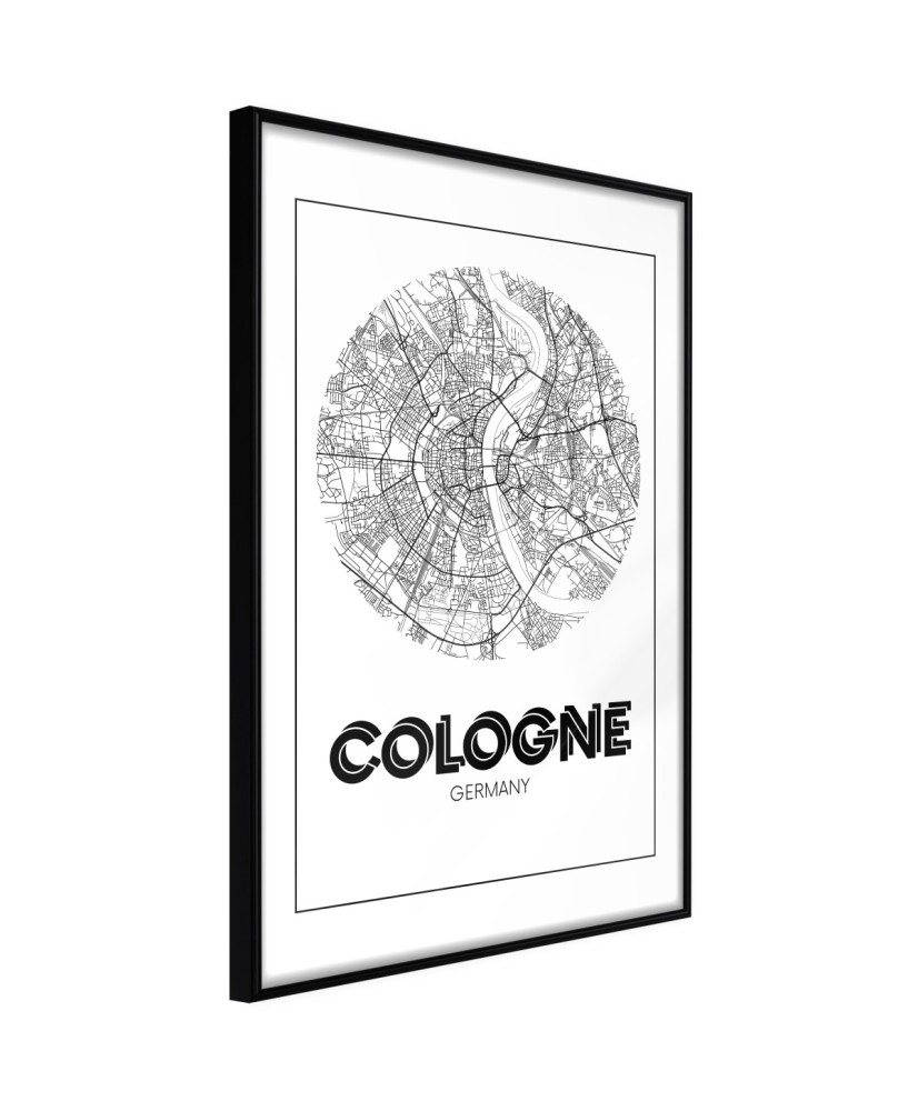 Plakatas  City Map Cologne (Round)