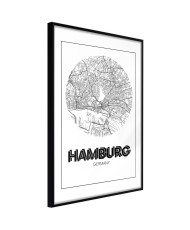 Plakatas  City Map Hamburg (Round)