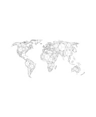 Fototapetas XXL  Map of the World  white solids