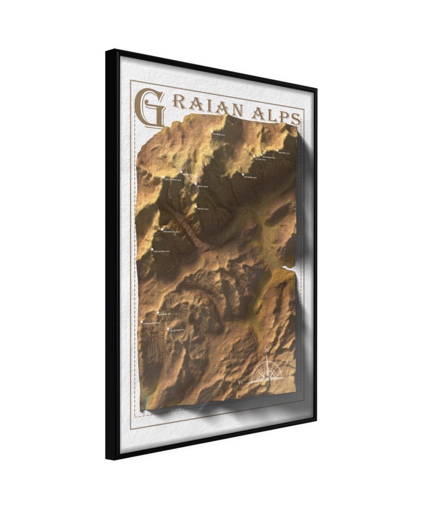 Plakatas  Raised Relief Map Graian Alps