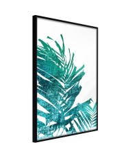 Plakatas  Teal Palm on White Background