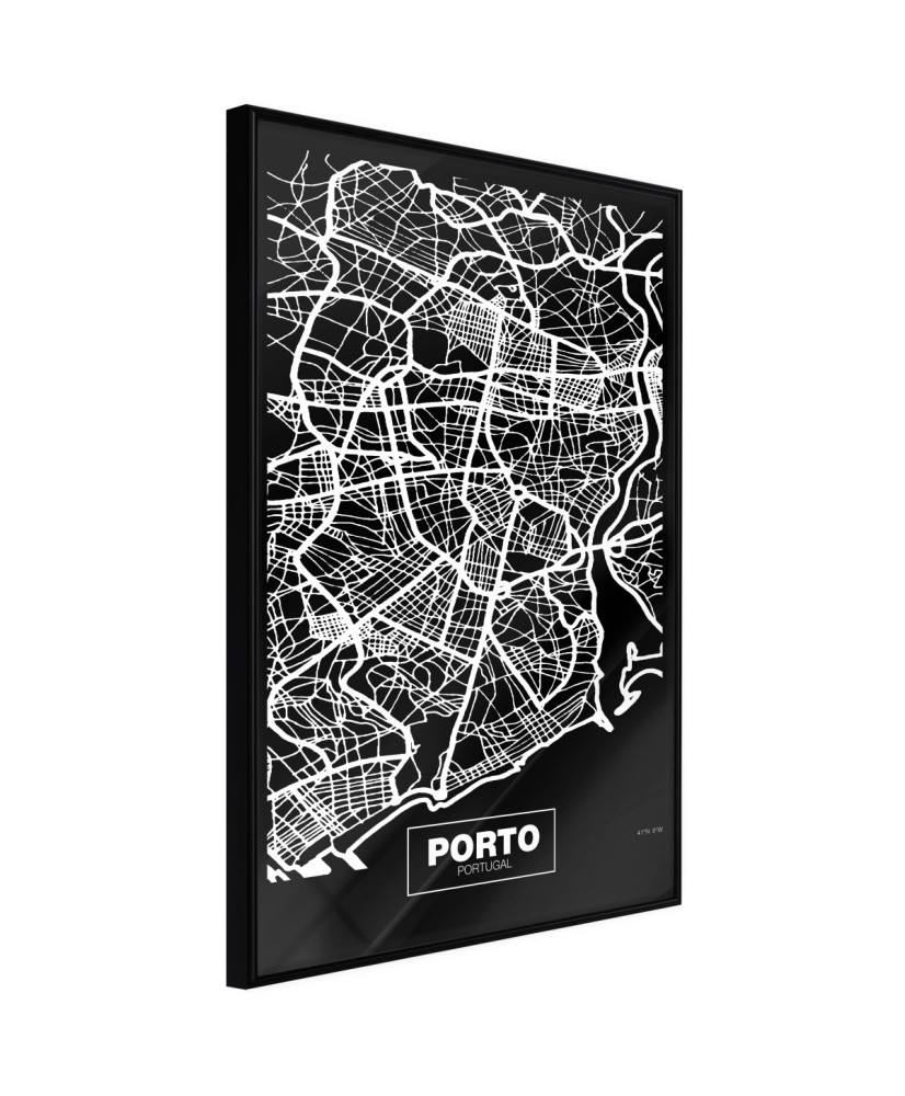 Plakatas  City Map Porto (Dark)