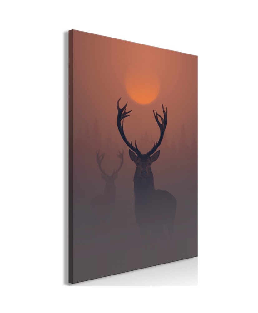Paveikslas  Deers in the Fog (1 Part) Vertical