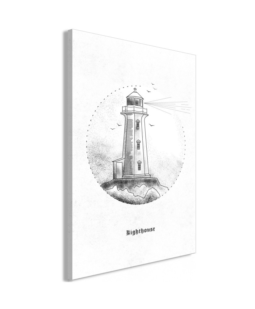 Paveikslas  Black and White Lighthouse (1 Part) Vertical