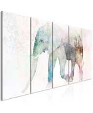 Paveikslas  Painted Elephant (5 Parts) Narrow