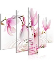 Paveikslas  Magnolias over Water (5 Parts) Wide Pink