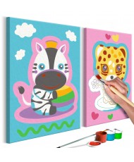 Pasidaryk pats  paveikslas ant drobės  Zebra & Leopard (Pink & Blue)
