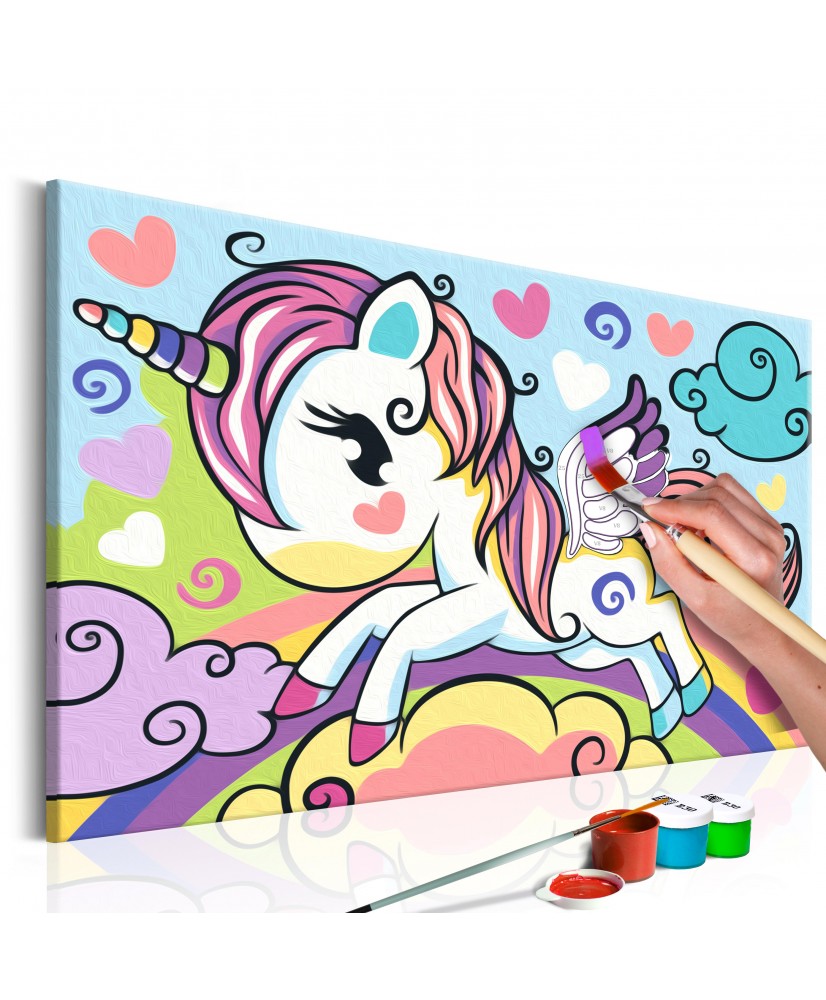 Pasidaryk pats  paveikslas ant drobės  Colourful Unicorn