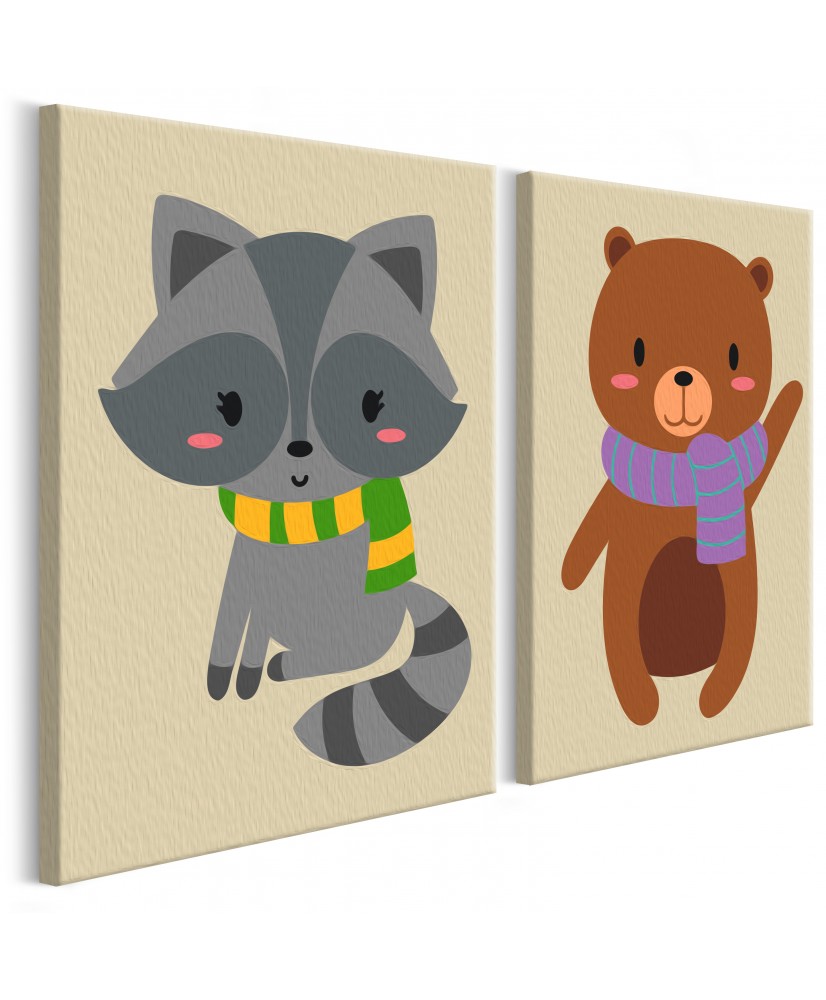 Pasidaryk pats  paveikslas ant drobės  Raccoon & Bear