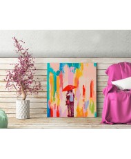Pasidaryk pats  paveikslas ant drobės  Couple Under An Umbrella (Pink Background)