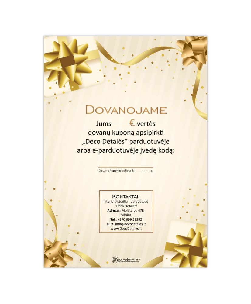 50 € vertės dovanų kuponas