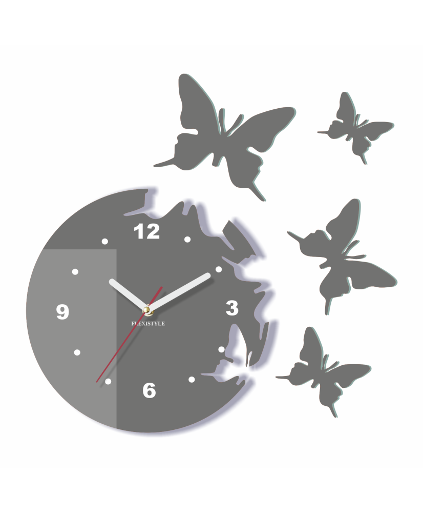 Sieninis laikrodis "Skrajojantys drugeliai. Apvalus su skaičiais"