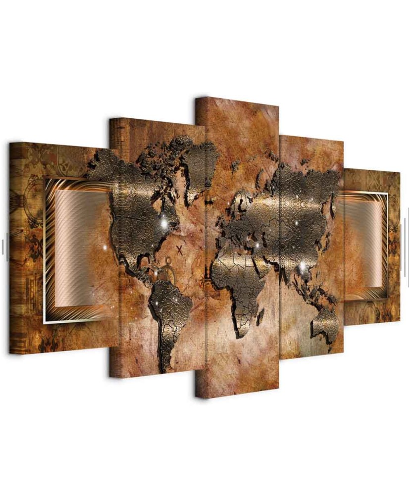 Paveikslas Metalinis pasaulio žemėlapis