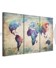 Paveikslas Vaivorykštės spalvų pasaulio žemėlapis