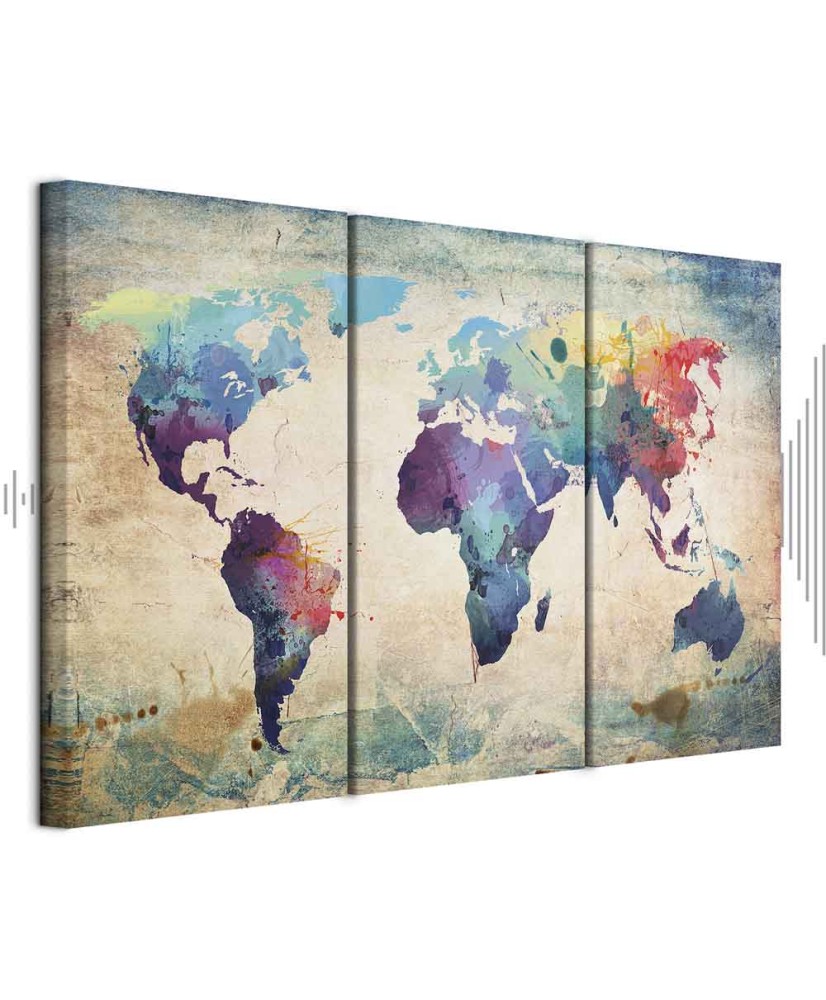 Paveikslas Vaivorykštės spalvų pasaulio žemėlapis