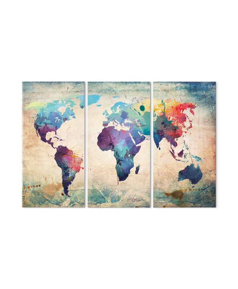 Paveikslas Vaivorykštės spalvų pasaulio žemėlapis