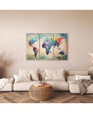 Paveikslas Vaivorykštės spalvų pasaulio žemėlapis