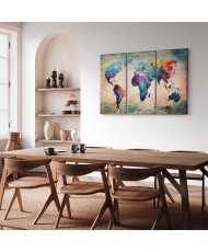 Paveikslas Vaivorykštės spalvų pasaulio žemėlapis