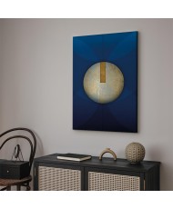 Paveikslas Klasikinės mėlynos šešėlyje - Auksinė abstraktus ratas