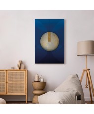 Paveikslas Klasikinės mėlynos šešėlyje - Auksinė abstraktus ratas