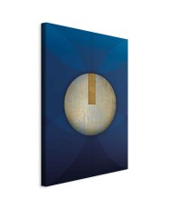 Paveikslas Klasikinės mėlynos šešėlyje - Auksinė abstraktus ratas