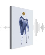 Paveikslas Miškas akvarele - mėlyno atspalvio peizažas