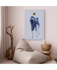 Paveikslas Miškas akvarele - mėlyno atspalvio peizažas