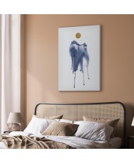 Paveikslas Miškas akvarele - mėlyno atspalvio peizažas