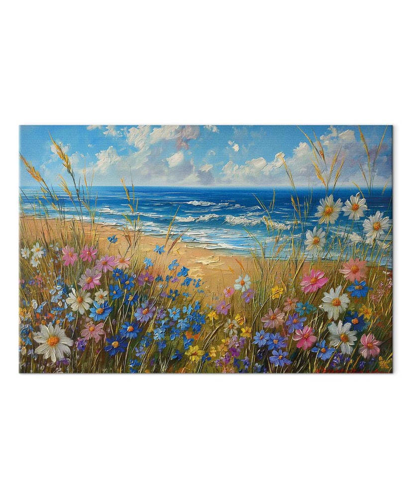 Paveikslas Jūros peizažas su laukinėmis gėlėmis