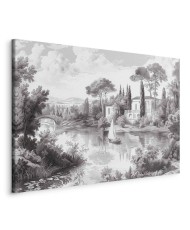 Paveikslas Retro ežero peizažas