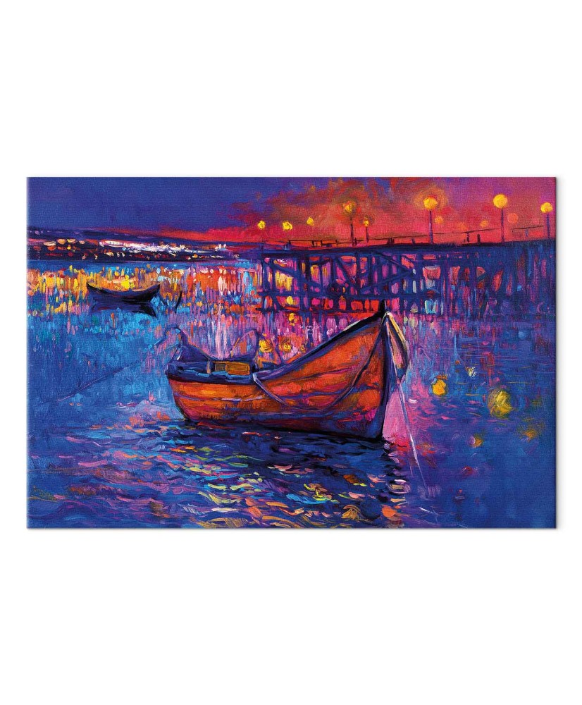 Paveikslas Naktinis ežero peizažas