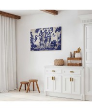 Paveikslas Senovinis vynuogynas: trys moterys mėlyno rašalo tapyboje