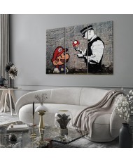 Paveikslas Super Mario grybas ir policininkas (Banksy)