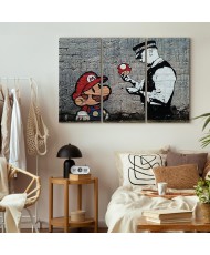 Paveikslas Super Mario grybas ir policininkas (Banksy)