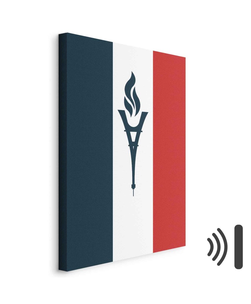 Paveikslas Fakelas Prancūzijos vėliavos fone