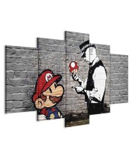 Paveikslas Super Mario grybas ir policininkas (Banksy)